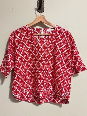 Madewell Bright Red Patterned Women’s Top